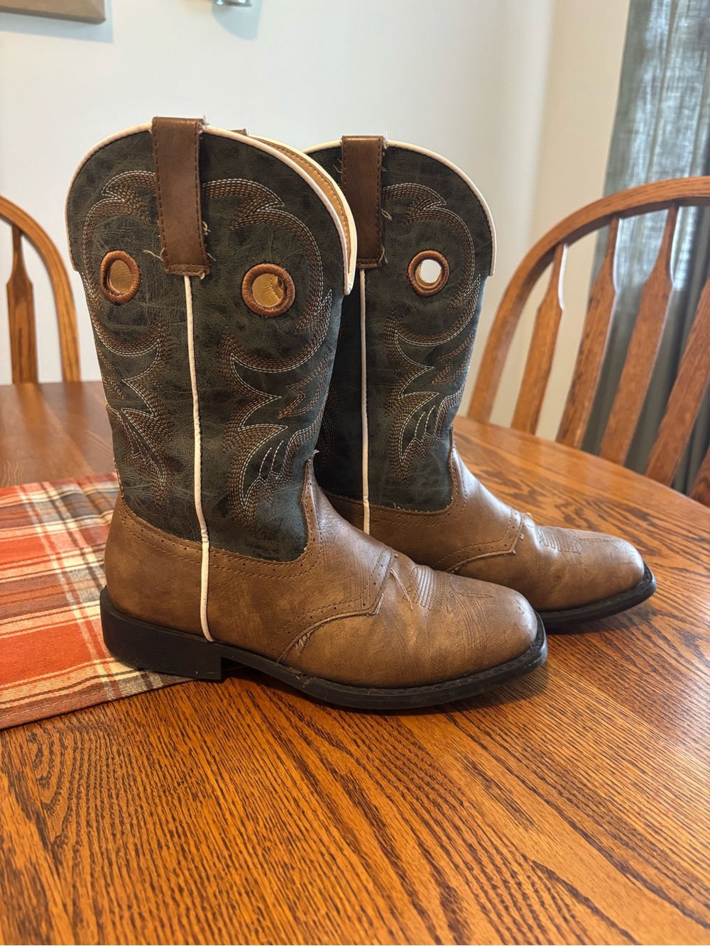 Kids Roper Brown Western Pull-On Boots